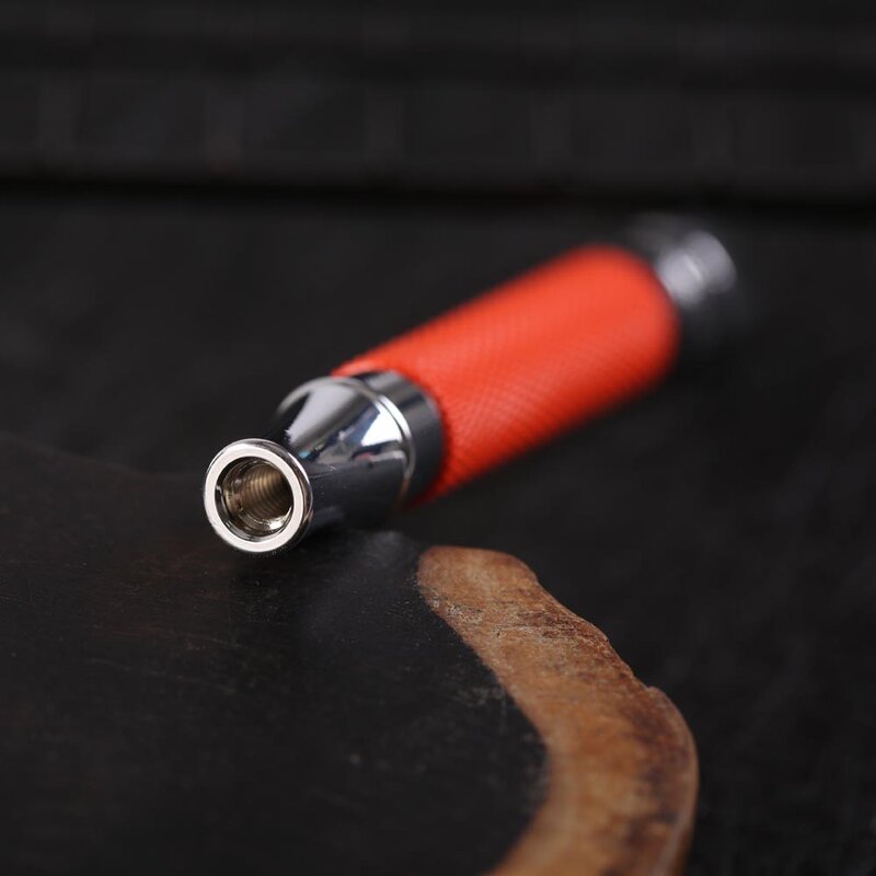 Яркая оранжевая и хромированная латунная безопасная бритвенная ручка Yaqi для мужчин