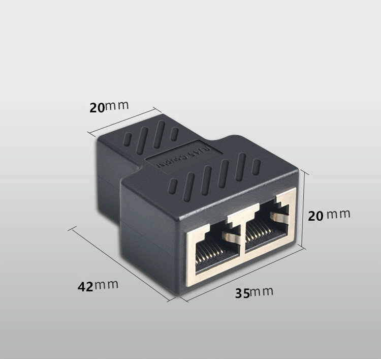 Baru 1 Sampai 2 Cara LAN Ethernet Kabel Jaringan RJ45 Female Splitter Connector Adapter Splitter Extender Plug Adapter Connector