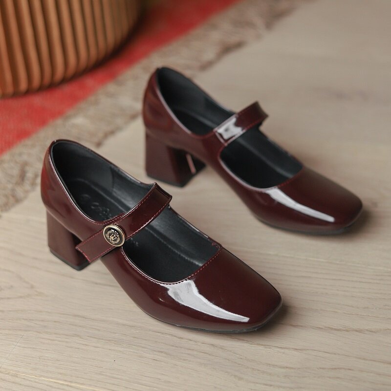 Туфли-лодочки женские кожаные в японском стиле, на весну, 2023