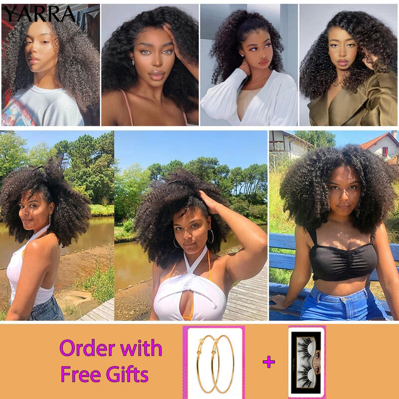 Braziliaanse Afro Kinky Krullend Menselijk Haar Bundels 4b 4c Afro Kinky Bulk Menselijk Haar Weave Bundel Deal Hair Extensions Groothandel yarra