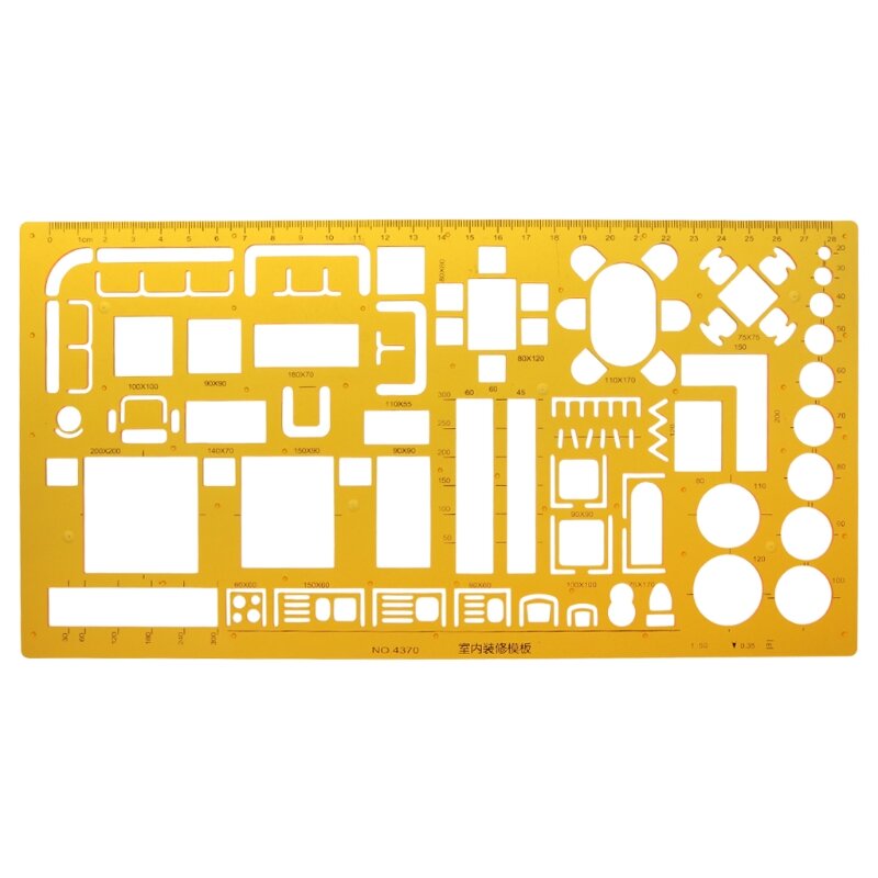 Professional Architectural Template Ruler Drawings Stencil Measuring Tool Supply
