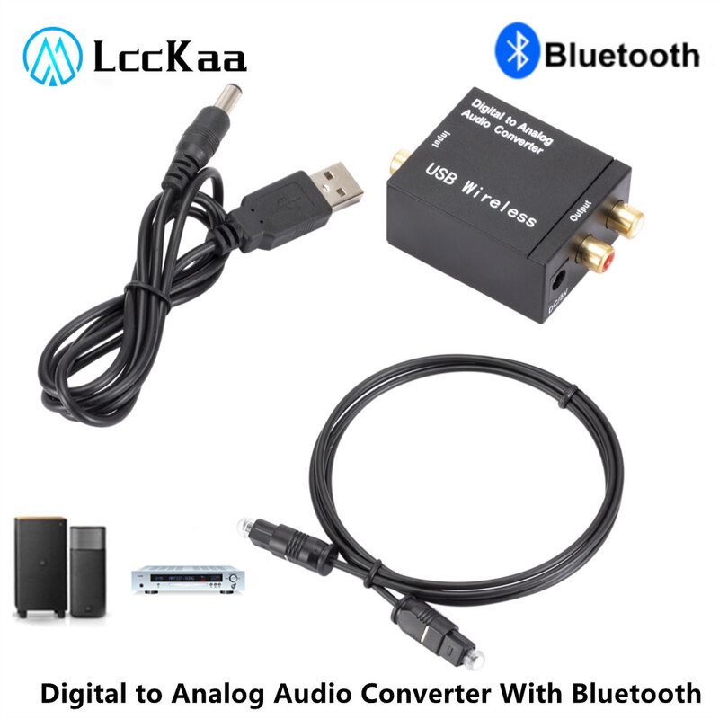 USB-усилитель DAC с Bluetooth, цифро-аналоговый аудиопреобразователь Toslink, коаксиальный сигнал на RCA R/L аудиодекодер