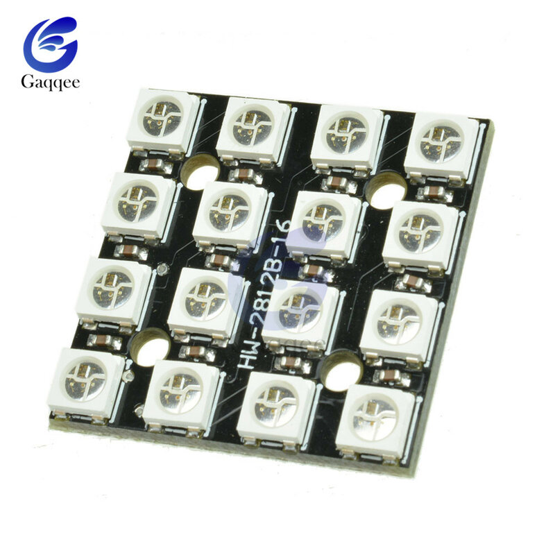 Anillo de luz LED con controlador integrado para Arduino, 12, 16, 24, 40, 60 y 64 bits, WS2812, módulo 5050 RGB, a todo color
