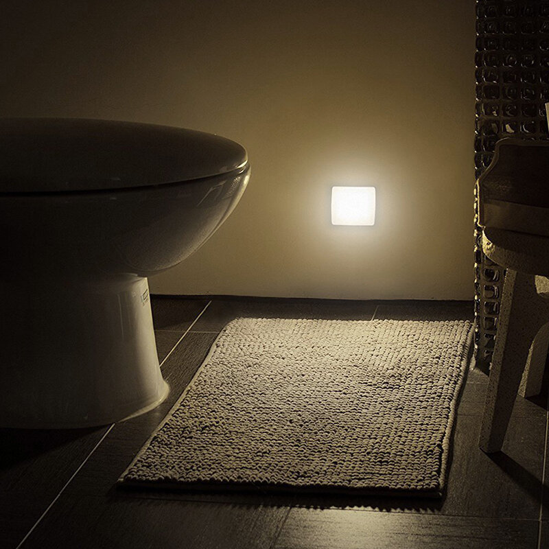 Nueva luz nocturna inteligente con Sensor de movimiento, lámpara de noche a pilas, WC, lámpara de mesita de noche para habitación, pasillo, camino, inodoro, DA