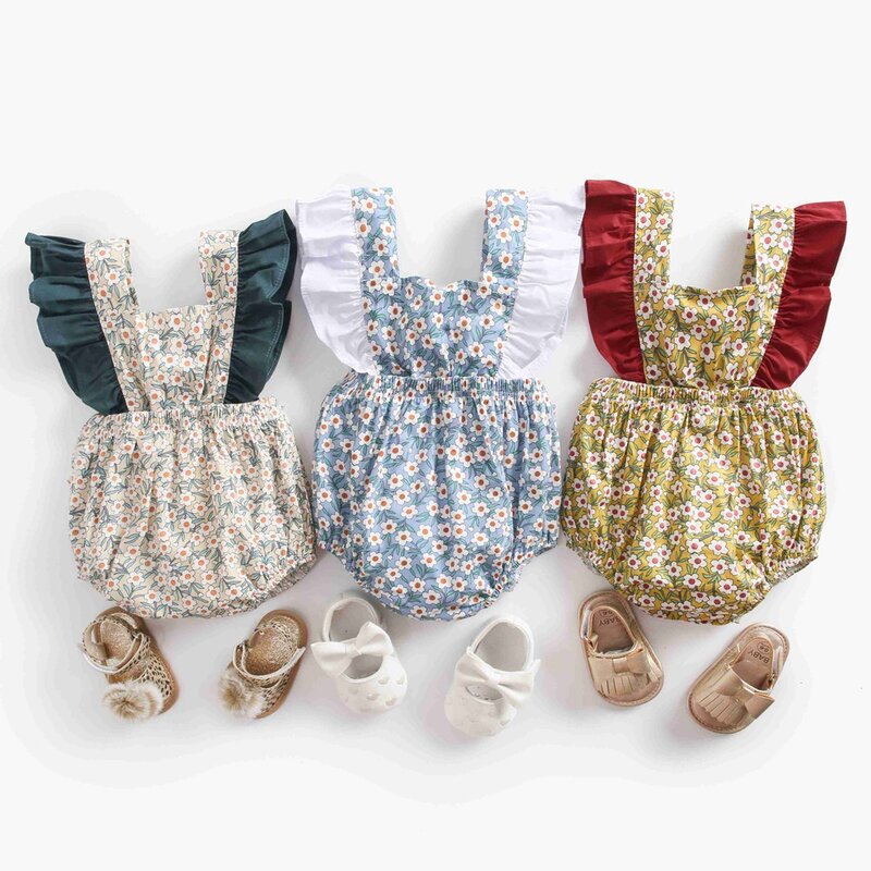 Sanlutoz-女の赤ちゃんのための綿のロンパース,新生児のための王女の服,かわいい花,幼児のためのロンパース
