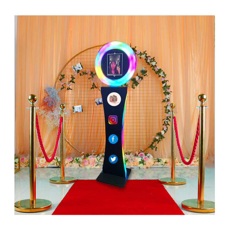 Obrotowy przenośny pierścień o 360 stopniach ipad Selfie Photo Booth etui z podstawką Kiosk Shell Photobooth Photo Booth Machine