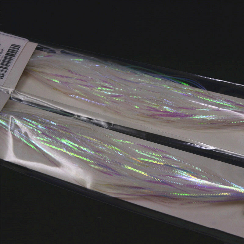 4 sacolas brilhantes fios ondulados, flash semelhante isca de peixe perolado material de ligação à mosca imitação escalas de peixe salmão