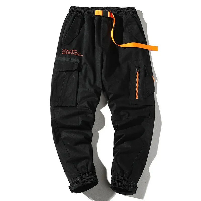Pantaloni jogger Cargo per uomo Casual Hip Hop Hit Color tasca pantaloni maschili pantaloni sportivi nastri Streetwear pantaloni Techwear