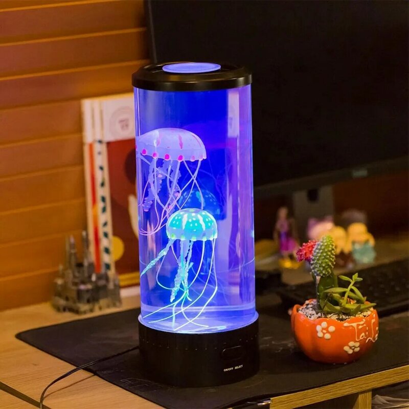 Veilleuse de LED l'aquarium de méduse d'hypfairy Jellyfish sept couleurs Led lanterne d'océan allume la lampe de décoration pour le cadeau d'enfants de chambre d'enfants