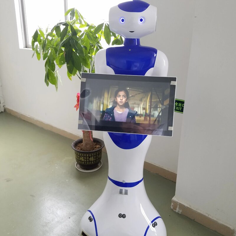 Humanóide inglês discurso educacional robô escola museu shopping ai guia de voz robô
