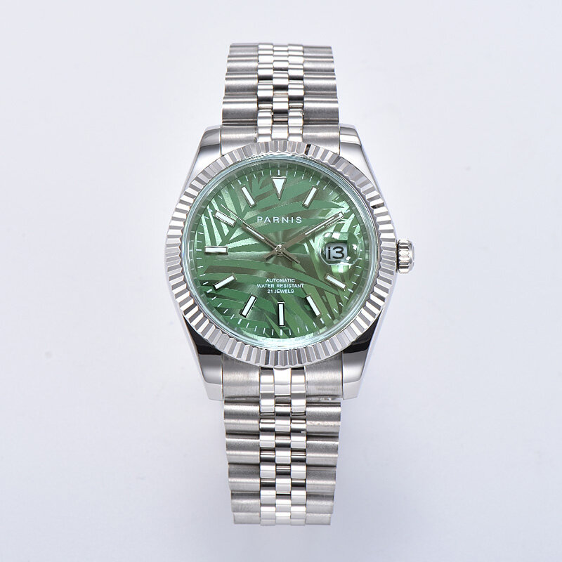 Parnis quadrante di personalità verde orologi da uomo calendario vetro zaffiro Miyota 8215 orologio da uomo meccanico automatico 2021 Top Brand