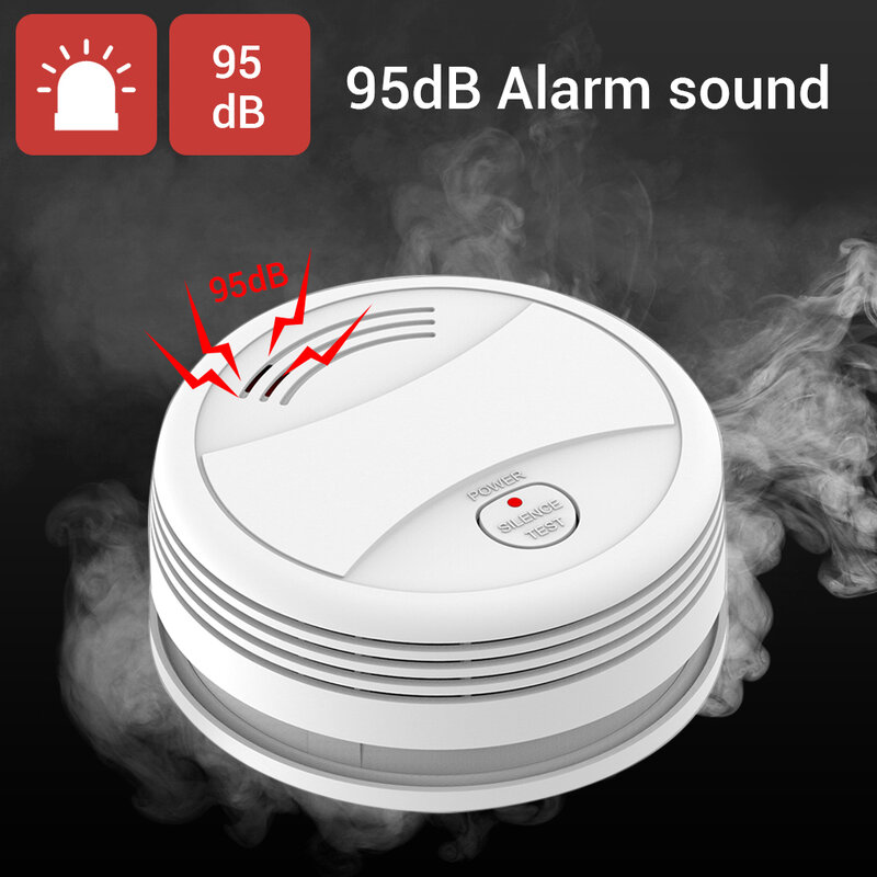 Detector de humo para el hogar, sistema de seguridad para el hogar, alarma contra incendios, Smart Life/Tuya, 10 unids/lote