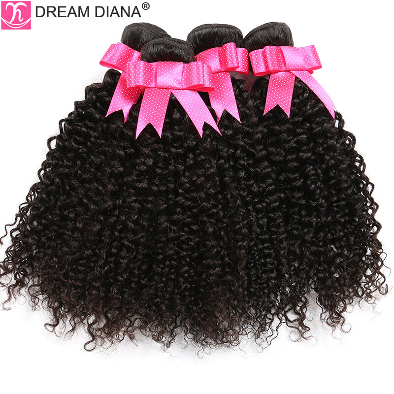 DreamDiana-mechones de pelo rizado mongol Remy, cabello rizado ombré de 8 "-32", Afro, Color Natural, 100% mechones de cabello humano