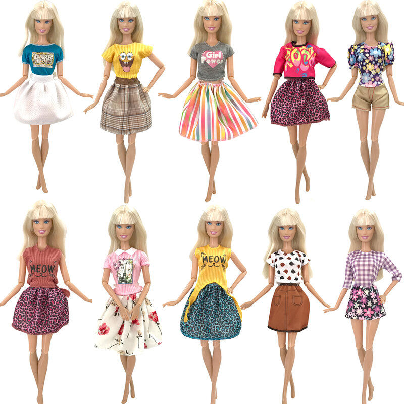 NK 10 sztuk sukienka księżniczki dla lalki szlachetna impreza suknia dla akcesoria dla lalek Barbie Fashion Design strój najlepszy prezent dla dziewczyny "lalka JJ