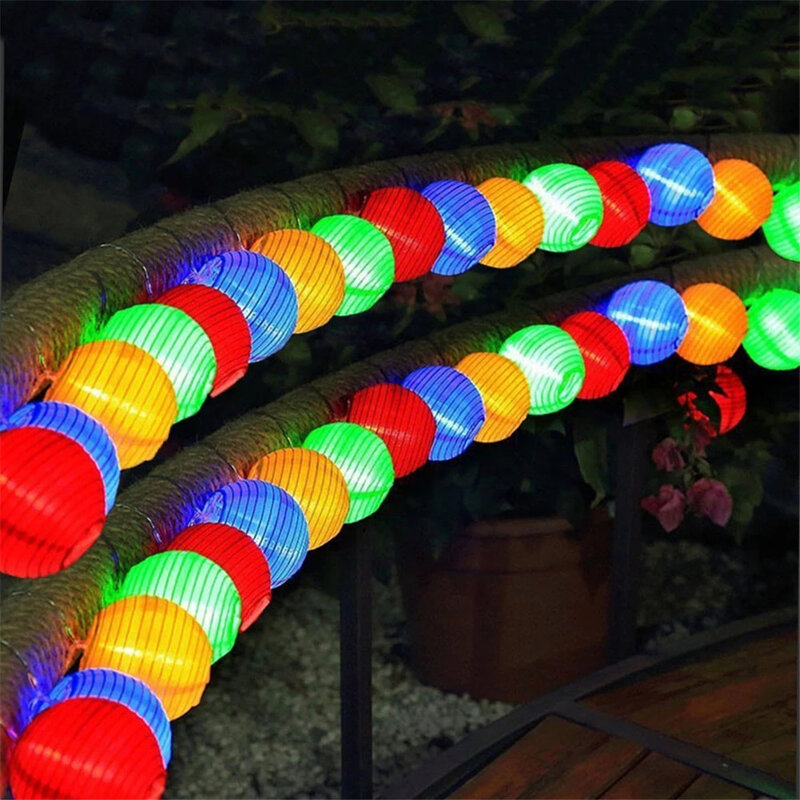 Lanternas solares luzes da corda 20/30/50 leds ao ar livre à prova dwaterproof água solar decorativo luzes da corda para iluminação do casamento do pátio de rua