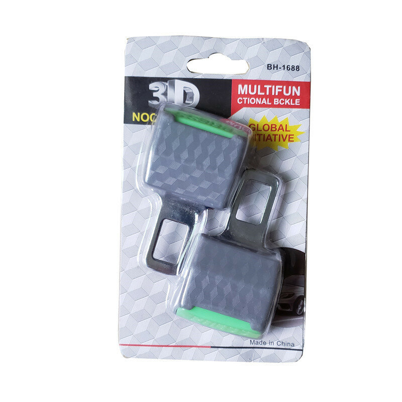 2 Pack Luminous Car Seat Safety Belt Extender 7/8'' Metal Tongue Extension Buckle Clip Plug 8.5*5*3cm 3.3*2*1.2"