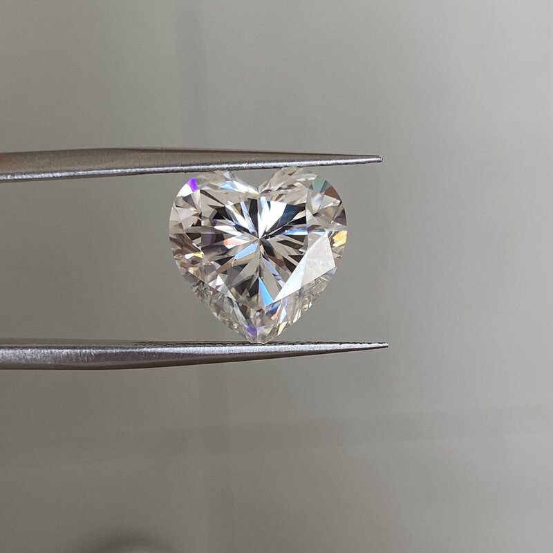 Meisidian-anillo de compromiso con forma de corazón, piedra moissanita, tamaño 8x8mm, Pirce de diamante de 2 quilates