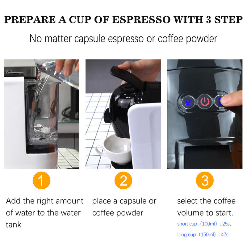 Italian Espresso Electric Coffee Capsule Machine 3 in 1 For Nestle Capsules Kitchen Appliances 19 bar Coffee Machine Sonifer