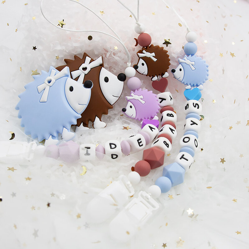 Cute-idea Mixed Colors 2pcs/lot Silicone Beads Baby Teething Chew Cartoon Teether BPA Free DIY Pacifier Chain Baby Product Toys