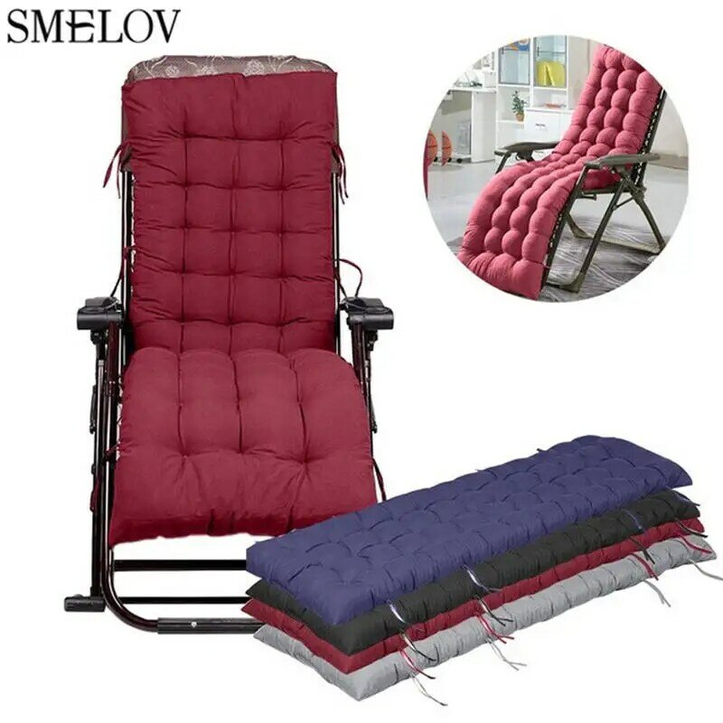 Almohadilla larga sólida para silla mecedora reclinable de ratán, cojín para sofá o asiento de jardín grueso plegable, cojín para sofá o asiento Tatami sin silla