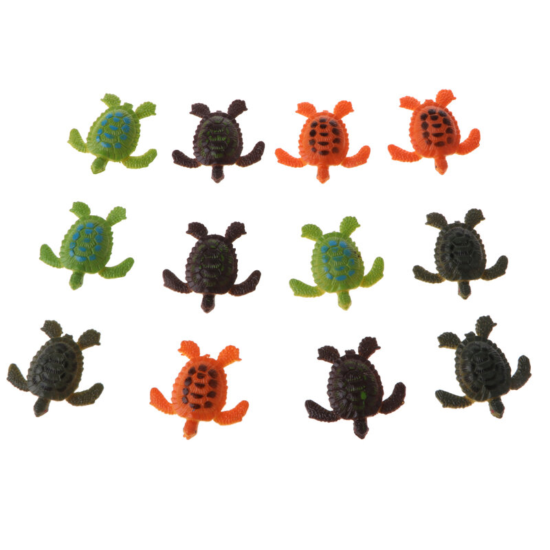 12 Stuks Plastic Animal Turtles Model Cijfers Meisjes Jongens Party Bag Filler