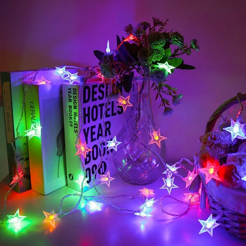 3M 20LED Christmas Snowflake Star Garland Fairy String Lights USB Battery for Xmas Tree Room New Year Holiday Outdoor Decor