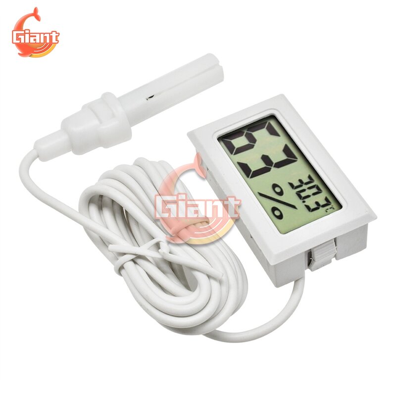 Mini lcd termohigrômetro interno termômetro digital higrômetro 1.5m sensor de temperatura cabo medidor de umidade medidor sonda