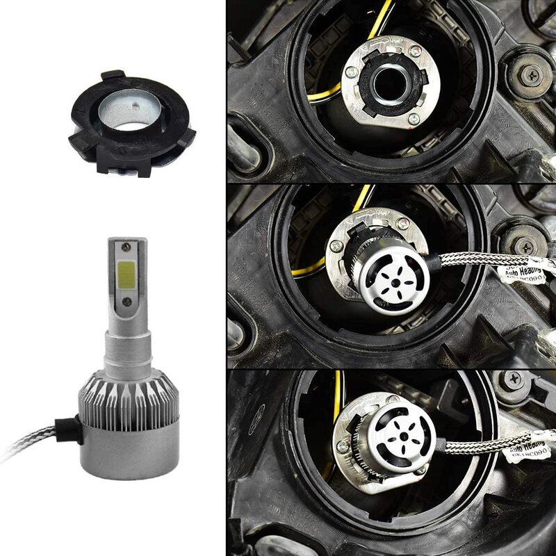 2Pcs H7 LED Headlight Car Bulb Holder Adapter Retainer Socket Base for Hyundai Sonata New Tucson Qashqai Kia K3 K4 K5 Sorento