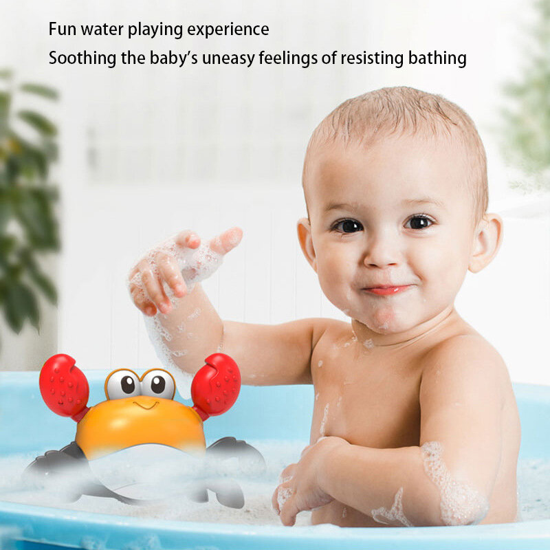 Simulação inercial caranguejo rastejando vai andar brinquedos educativos banho do bebê e jogar jogos de água crianças brinquedo presentes