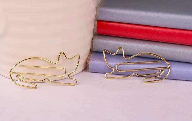 Clip de papel de gatito dorado de 12 piezas, pin pequeño, clip de papel fijo, clip de papel de animales lindos, clip de papel de dibujos animados