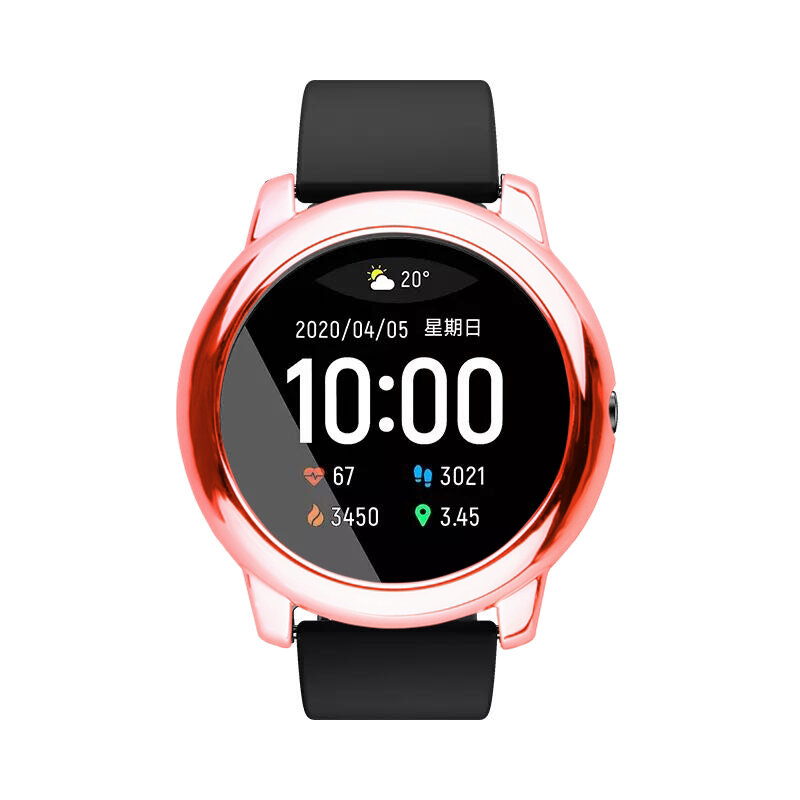 ใหม่ชุบ PC นาฬิกา Shell ป้องกันกันชนสายรัดข้อมือสำหรับ Xiaomi Haylou พลังงานแสงอาทิตย์ LS05