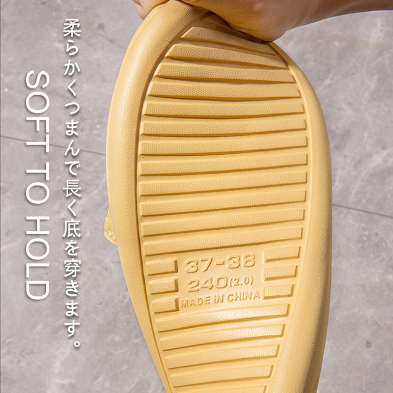 Zapatillas de suela gruesa para hombre y mujer, chanclas suaves antideslizantes para el baño, de verano