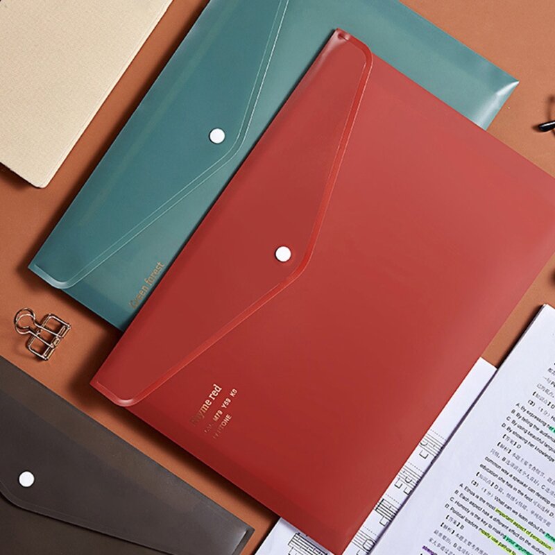 1 Buah Folder Kertas Uji A4 Dapat Digunakan Kembali Folder Amplop A4 Tahan Air Warna Acak untuk Sekolah Kantor Siswa