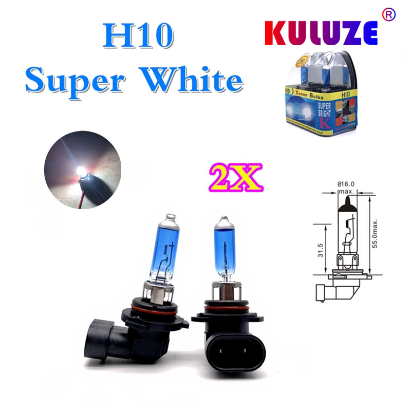 H10 Bohlam Halogen Mobil 12v42w Lampu Kabut Sorot Rendah Kemasan Boks Plastik Lampu Depan Putih Super