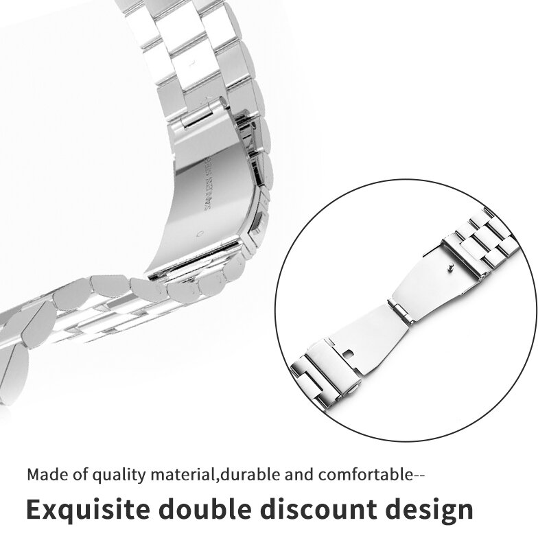 For Apple Watch Series 5 4 3 2 Band Strap 42mm 40mm 44mm Black Stainless Steel Bracelet Strap Adapter for iWatch Band 4 3 38mm