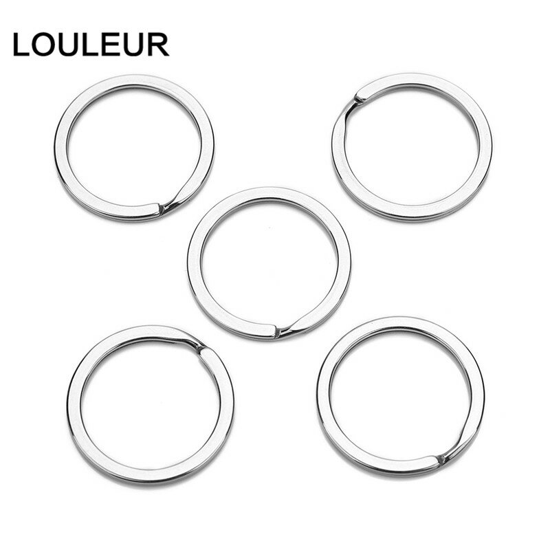 10pcs/Lot Stainless Steel Make Keychain Key Ring Flat Key Holder Split Rings Keyfob Accessories for DIY Jewelry Making Wholesale