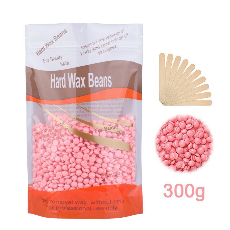 Hard Wax Beans สำหรับกำจัดขน300G No Strip Depilatory Hot Film ขี้ผึ้งขี้ผึ้งถั่วแว็กซ์สำหรับ face ขาบิกินี่
