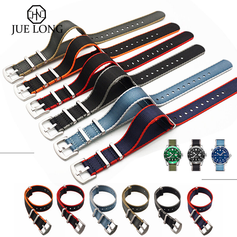 Premium otan zoulou Nylon sangles couleur ceinture de sécurité rayé 20mm 22mm bracelet de montre hommes femmes Sport militaire montre-bracelet accessoires