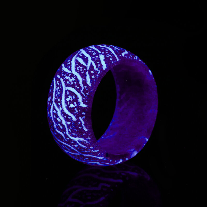 Ювелирные изделия светящиеся кольца флуоресцентные ювелирные изделия тренд смолы светится в темноте палец кольцо группа Хэллоуин вечерни...