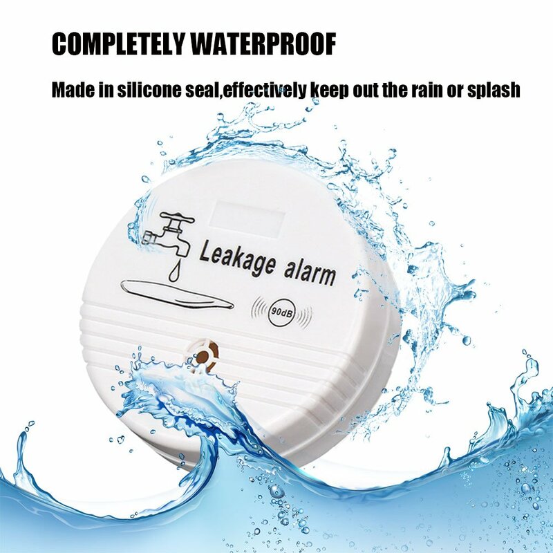 Czujnik wycieku wody 85dB Alarm poziomu wody zasilany z baterii System bezpieczeństwa wody