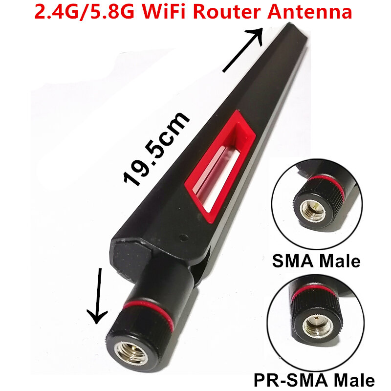 Antena enrutadora WIFI de doble banda, 2,4G, 5G, 5,8G, ganancia de largo alcance RP SMA, amplificador Universal para enrutadores ASUS