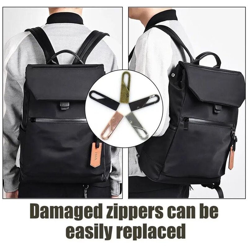 2Pcs Metall Zipper Puller Ersatz Zipper Tags Zip Fixer für Zipper Slider Kopf Reparatur Kits Instant-Zipper Fixer Zipper kopf
