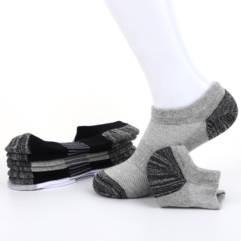 Männer der Leistung Baumwolle Gepolsterten Athletisch No-Show Socken Mesh Arch Unterstützung Boot Socke Männer Niedrige Socken 3-pack
