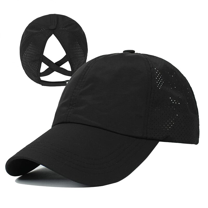 여성용 포니테일 야구 모자, 레이디 크리스 크로스 지저분한 번 스냅백 모자, 포니캡 트럭 모자, 조절 가능한 야외 스포츠 패션