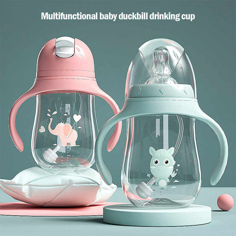 Garrafas de bebê beber copo garrafa de alimentação ampla multifuncional leite potável água potável dupla-uso garrafa bpa livre