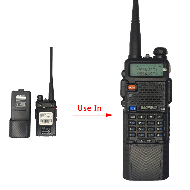 BAOFENG-Batería de UV-5RA para walkie-talkie Pofung UV5R, UV-5RE Plus, DM-5R, BF-F8, RT5, 3800, Compatible con USB, 1/2 Uds.