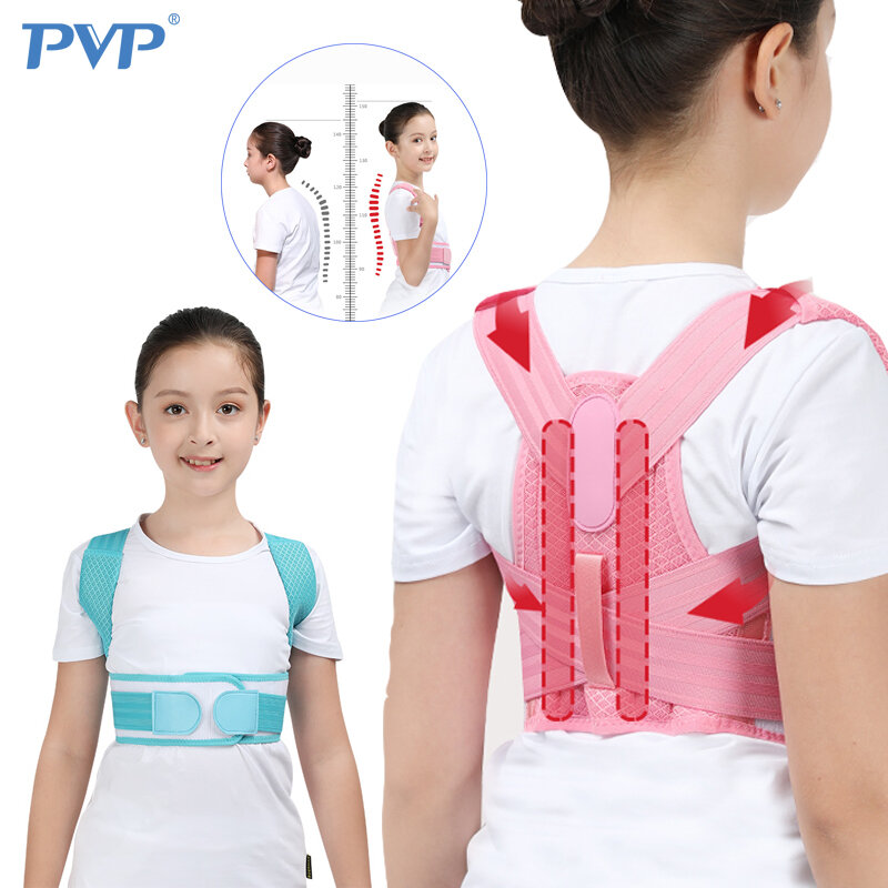 PVP Adjustable Kids Posture Corrector Children Upper Back Support Belt Orthopedic Corset Spine Lumbar Brace, Prevent Humpback