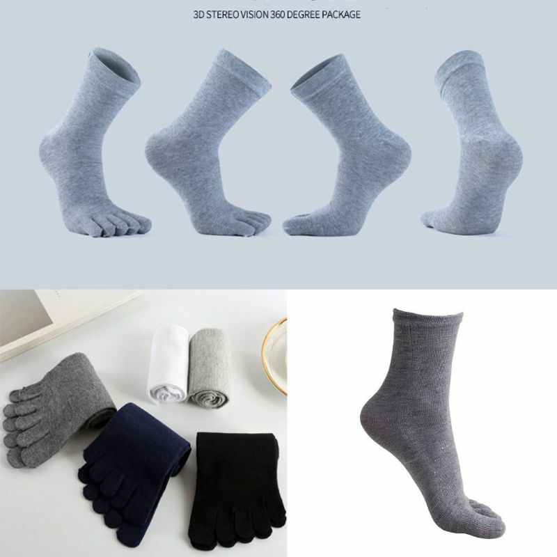 Mens Fünf Finger Weiche Polyester Baumwolle Ankle Kappe Socken Einfarbig Atmungs