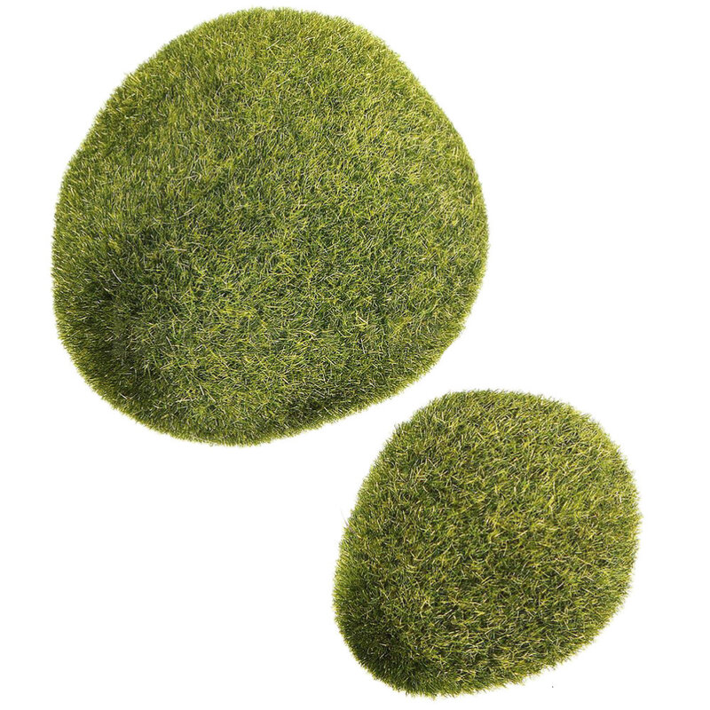 1 Pcs Artificial Green Moss Ball Fake Stone Simulation Plant DIY Decoration For Shop Window Hotel Home Office Plant Wall Decor