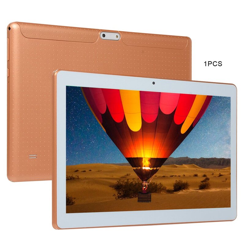 Tableta de plástico KT107, pantalla grande HD de 10,1 pulgadas, Android 8,10, 8G + 64G, enchufe europeo dorado